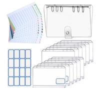 jojofuny 1 Set Portable Budget Binder with Expense Tracking Sheets Transparent Folders Zipper Pockets Label Stickers for Cash Management
