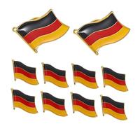 jojofuny 10 Pcs German Flag Pin Badge Iron Brooch with Butterfly Clasp for Clothing Collar Cardigan Clips Patriotic Accessory Suitable for Various Occasions