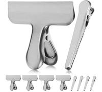 jojofuny 10 Pcs Stainless Steel Bill Clips for Food Storage Bags Stable Structure and Multi-Purpose Design, for Snack Storage and Refrigerator Food Bags