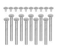 jojofuny 10 Sets Stainless Steel Folding Fan Repair Kit with 30mm Roundhead Rivets and Nuts for DIY Handmade Paper and Bamboo Fans Suitable for Multiple Repair Tasks