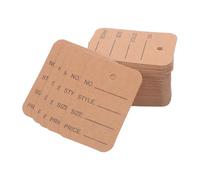 jojofuny 100 Pcs Blank Clothing Price Tags with Kraft Paper 3.5x5cm, Small Writable Merchandise Hanging Labels for Shirts and Garments, Light Brown Tags for Retail Shop and Event Sale