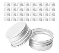 jojofuny 100pcs 28mm Aluminum Screw-on Bottle Caps Leakproof Threaded Lids for Glass Jars and Lotion Bottles Reusable Screw Tops for Home Kitchen Canning