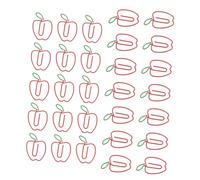 jojofuny 100pcs Apple-Shaped Metal Paper Clips for Journals and Notes Creative Scrapbook Paper Clips with Construction Travel-Friendly Compact Office and School Organization