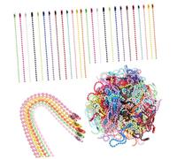jojofuny 100pcs Ball Beaded Chains for Keychain DIY Jewelry Making Dog Tag Hanging Chains with Buckle Thick Long Craft Supplies for Keyrings and Pendants