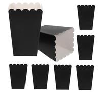 jojofuny 100Pcs Black Paper Popcorn Boxes for Party Snacks Fried Food Containers Decorative Popcorn Holders Movie Night Supplies