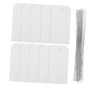 jojofuny 100pcs Blank Luggage Tags Writable PVC Shipping Labels with Wire for Suitcases Versatile Use as Inventory Product and Plant Tags Sturdy and Reusable