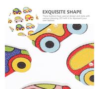 jojofuny 100pcs Car Shape Wooden Decorative Buttons Multipurpose Sewing Buttons for DIY Clothes Craft, Coat Replacement, and Embellishments