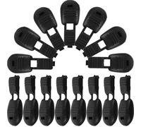 jojofuny 100pcs Clothes Lanyard Stoppers Shoelaces Tips Nylon Cord End Tips Practical Decorative Fashionable Black Fasteners for Hikers and The Disabled at Home and Shopping Mall