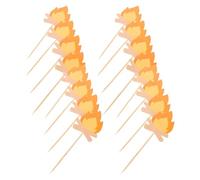 jojofuny 100pcs Cupcake Picks Bonfire Shape Cake Decor Accessories Made of Bamboo, Quick Installation and Versatile Party Supplies for Campfire Themed Events and Outdoor Decoration