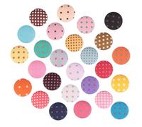 jojofuny 100pcs Dot Pattern Clothing Buttons Flat Round Buttons Fabric Covered Decorative for Sewing Crafts Random Color