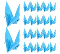 jojofuny 100pcs Folded Origami Cranes Handmade Paper Crane Ornaments Blue Lightweight Portable Elegant Classic Japanese Paper Craft for Origami Birthday Party Decorations
