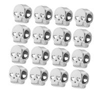 jojofuny 100pcs Gothic Skull Beads Large Skeleton Spacer Beads for DIY Bracelets Necklaces Earrings Keychain Charms Silver Craft Jewelry Making