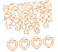 jojofuny 100Pcs Hollow Heart Charms for DIY Jewelry Making Cute Pendant Designs for Necklaces Bracelets and Earrings for Craft Lovers