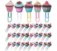 jojofuny 100pcs Ice Cream Paperclips Cute Metal Binder Clips Decorative Colorful Paper Clip Set Playful Shape for Home Study Areas and Event Programs Random Style
