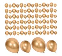 jojofuny 100pcs Metallic Gold Balloons Dual Helium Compatible Rubber Party Decoration for Birthday Shower Wedding Anniversary Graduation