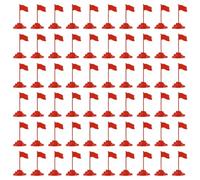jojofuny 100pcs Miniature Military Flag Set with Stable Base for Terrain Models, Red Plastic Sand Table Flags Featuring Sturdy and High Visibility Markers for Defense Education Events