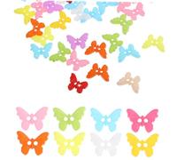 jojofuny 100pcs Resin Butterfly Craft Buttons DIY Sewing Buttons for Creative Projects Skirts Gloves Sweaters Shirts Hats Scarves Headbands
