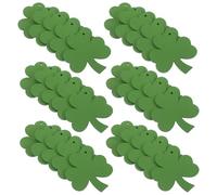 jojofuny 100pcs Shamrock Wood Slice St Patricks Day Decorations Rustic Farmhouse Style Green Wooden Hanging Ornaments Reusable Versatile Party Backdrops Outdoor Use