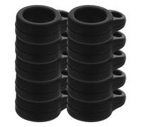 jojofuny 100pcs Silicone Rings Lanyards Black Adjustable Sturdy Anti-Lost Bands Convenient Carrying Everyday Use Accessories Device