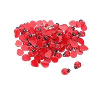 jojofuny 100Pcs Small Resin Ladybug Figurines Miniature Insect Animals for DIY Craft Projects Micro Landscape Decoration and Dollhouse Accessories in Luminous Design