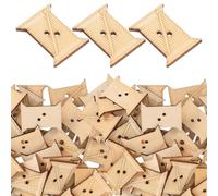 jojofuny 100pcs Wooden Thread Winding Boards Yarn Bobbin Natural Wood Sewing Machine-Shaped Easy to Wind and Unwind Thread Versatile Use for Cross Stitch Sewing Space DIY Enthusiasts