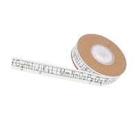 jojofuny 10m Printed Letter Cotton Ribbon for Flower Bouquet Wrapping, All-Purpose Satin Cotton Ribbon with English Letters for Wedding Decoration and DIY Crafts