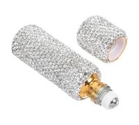 jojofuny 10ml Rhinestone Roll-on Perfume Bottle, Refillable Essential Oil Container with Decorative Crystal Design, Mini Travel Roller Bottle for Women’s Fragrance and Aromatherapy