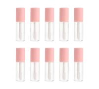 jojofuny 10Pcs 4Ml Lip Gloss DIY Tubes Set Matte Pink Lipstick Tubes with Caps Small Portable Lip Oil Bottles for Cosmetic Storage and Travel