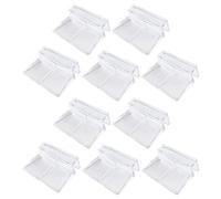 jojofuny 10pcs Acrylic Support Brackets for Fish Tank, Sturdy White Aquarium Support Frames Suitable for 10-12mm Glass, Practical and Convenient to Use with Fish Tank Stand