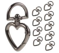 jojofuny 10Pcs Alloy D Shaped Spring Clasp Keyring Buckles Gun Black Swivel Carabiner Hooks for Backpack DIY Crafts High Strength Corrosion Resistant Clips