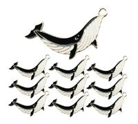jojofuny 10Pcs Alloy Whale Charms High Polish Pendant DIY Jewelry Supplies for Necklaces Bracelets Key Ring Chains Crafting Ocean Animal Accessories