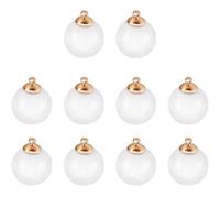 jojofuny 10pcs Ball Shaped Jewelry Charms for DIY Craft and Necklace Making | Mini Plastic, Golden Cap Included, Fillable Design, Suitable for Snow Globe Projects and Decor