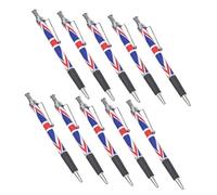 jojofuny 10pcs British Flag Pattern Smooth Writing Ballpoint Pens Comfortable Grip for Office and Home Eye Catching Patriotic Design Black Ink for Effortless Signing