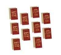 jojofuny 10pcs Chinese Year Greeting Cards with Envelopes Red Traditional Spring Festival Blessing Message Cards for Family Friends Party Supplies Smooth Paper Craft for Writing Wishes