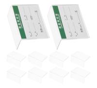 jojofuny 10pcs Clear Acrylic Shape Price Tag Holders Self Adhesive Label Display Stands for Store Library Office Sign Frames for Product Information and Posters