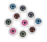 jojofuny 10pcs DIY Doll Eyes Realistic Half Round Plastic Eyeballs for Bear Crafts Plush Making Halloween Horror Props with Blood Vessel Detail in Green Blue Gray Brown Pink