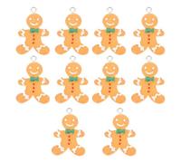 jojofuny 10pcs DIY Jewelry Making Findings Simulation Gingerbread Man Earring Pendant Charms for Charms Jewelry Making Key Chain Decor