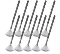 jojofuny 10pcs Fan Makeup Brushes Black Multi-functional Fan-shaped Contouring Brushes with Precise Application for Facial Highlighter and Loose Powder