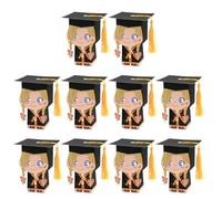 jojofuny 10pcs Graduation Party Candy Boxes for Doctoral Hat Shaped Wrapping Boxes with 3d Cap Design for Ceremony and Celebration