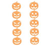 jojofuny 10Pcs Halloween Themed Wooden Pumpkin Cutouts DIY Craft Slices Bright Colored Pumpkin Decorations for Room Nursery Kindergarten Office and Party Hanging Pendants