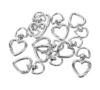 jojofuny 10pcs Heart-Shaped Spring Carabiner Clips Metal D-Ring Buckles for DIY Jewelry Bags Keychains Easy-Open Locking Keyring Clips for Backpacks Handbags Outdoor Use