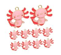 jojofuny 10pcs Jewelry Charms Keychain Metal Axolotl Charms Miniature Sea Pendants Animal Bag Pendant Animal Kawaii for Jewelry Making Cartoon Metal