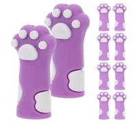 jojofuny 10pcs Knitting Needle Stoppers Cat Paw Shape Silicone Reusable Protect Knitting Needles Manicure Pedicure Accessories