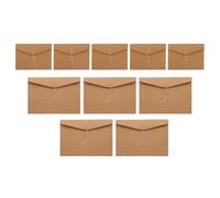 jojofuny 10pcs Kraft Paper File Organizers with String Closure Vintage Document Envelopes Eco-Friendly Paper Portfolio Folders for Office Home Filing and Paperwork Storage