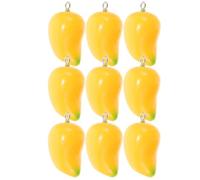 jojofuny 10Pcs Mango Shaped Resin Charms Pendants for Jewelry Making DIY Accessories Fruit Necklace Charms for Bracelets Earrings Keychains Small Baubles Craft