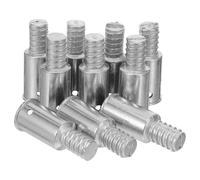 jojofuny 10pcs Metal Threaded Broom Handle Connectors Mop Pole Threaded End Tips Replacement for Extension Poles Home Commercial Cleaning Tool Accessories