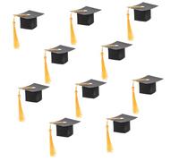 jojofuny 10pcs Mini Graduation Season Caps Cake Decorations Miniature Hat Toppers Easy to Install Party Craft Decorations for Graduation Celebrations