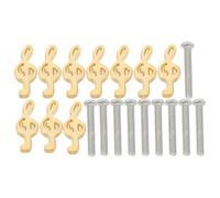 jojofuny 10pcs Musical Note Shaped Handle Door Knobs for Dresser Drawers Cabinet Door Handle Dresser Knob Pull Single-Hole Wardrobe Drawer Pulls and Golden