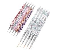 jojofuny 10pcs Nail Art Double Ended Dotting Tool for Nail Drawing Liner Painting Brushes for Creative Graffiti
