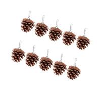 jojofuny 10pcs Natural Pine Cone Parrot Chew Hanging Cage Accessories for Small Birds 4-5cm, Sturdy Pet Plaything for Parakeets Cockatiels Conures
